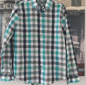 Express Mens M 15- 15.5 Long Sleeve Shirt Fitted